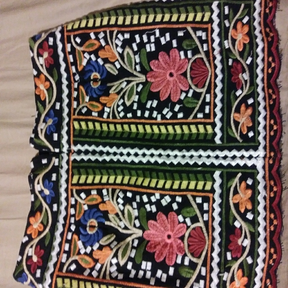 Large Moral Printed Mini skirt. Fits small